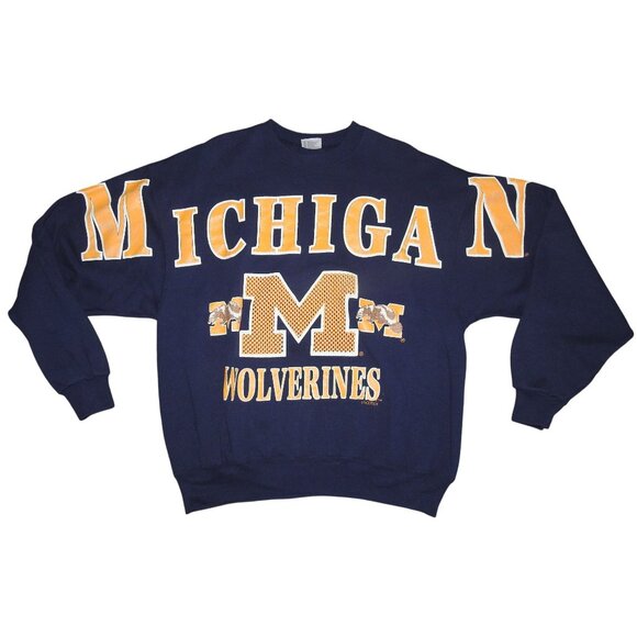 Vintage 90s University of Michigan Wolverines Large Spellout Sweatshirt XXL